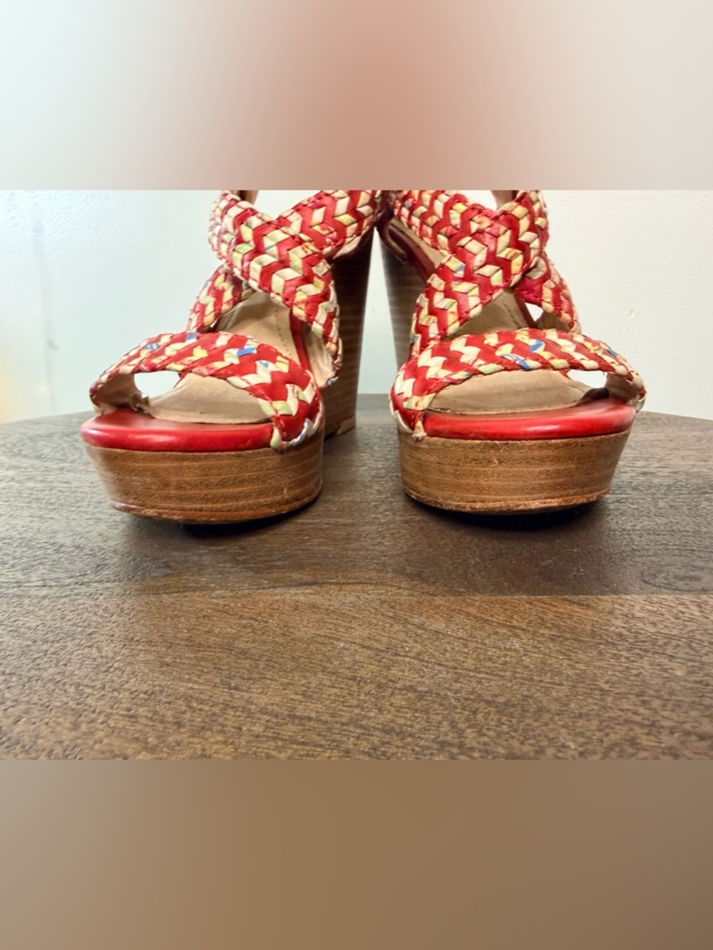 Frye Corrina Whipstitch Wedge Sandal Size 7 - Picture 3 of 8